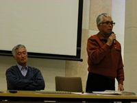 田村市議と、愛宕山を守る市民連絡協議会の岡村代表